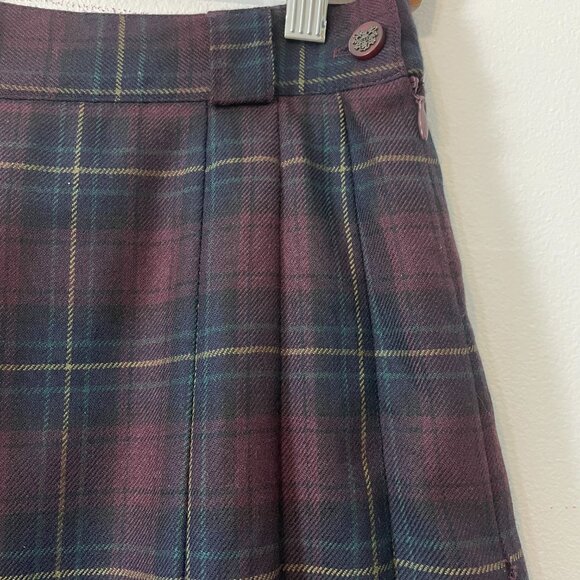 Vintage 90s A-Line Tartan Plaid Pleated Skirt - Size M - Picture 6 of 13
